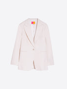 Vilagallo Cream Single Breasted Lapel Blazer For Women 