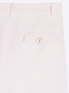 Vilagallo Cream Straight Leg Smart Trousers With Buttoned Pockets On Back