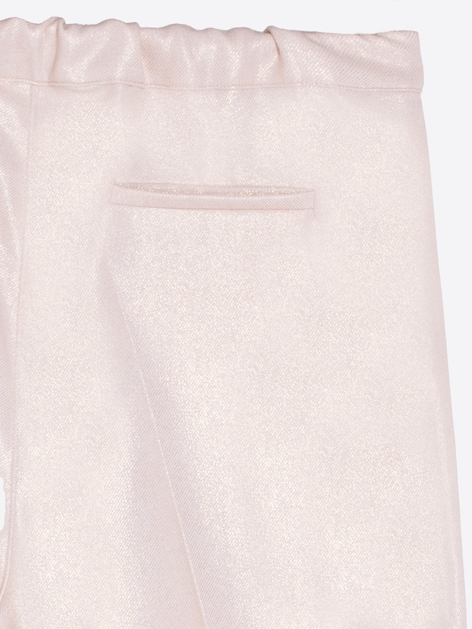 Vilagallo Gold Shimmer Slim Leg Trousers With Elastic Waist