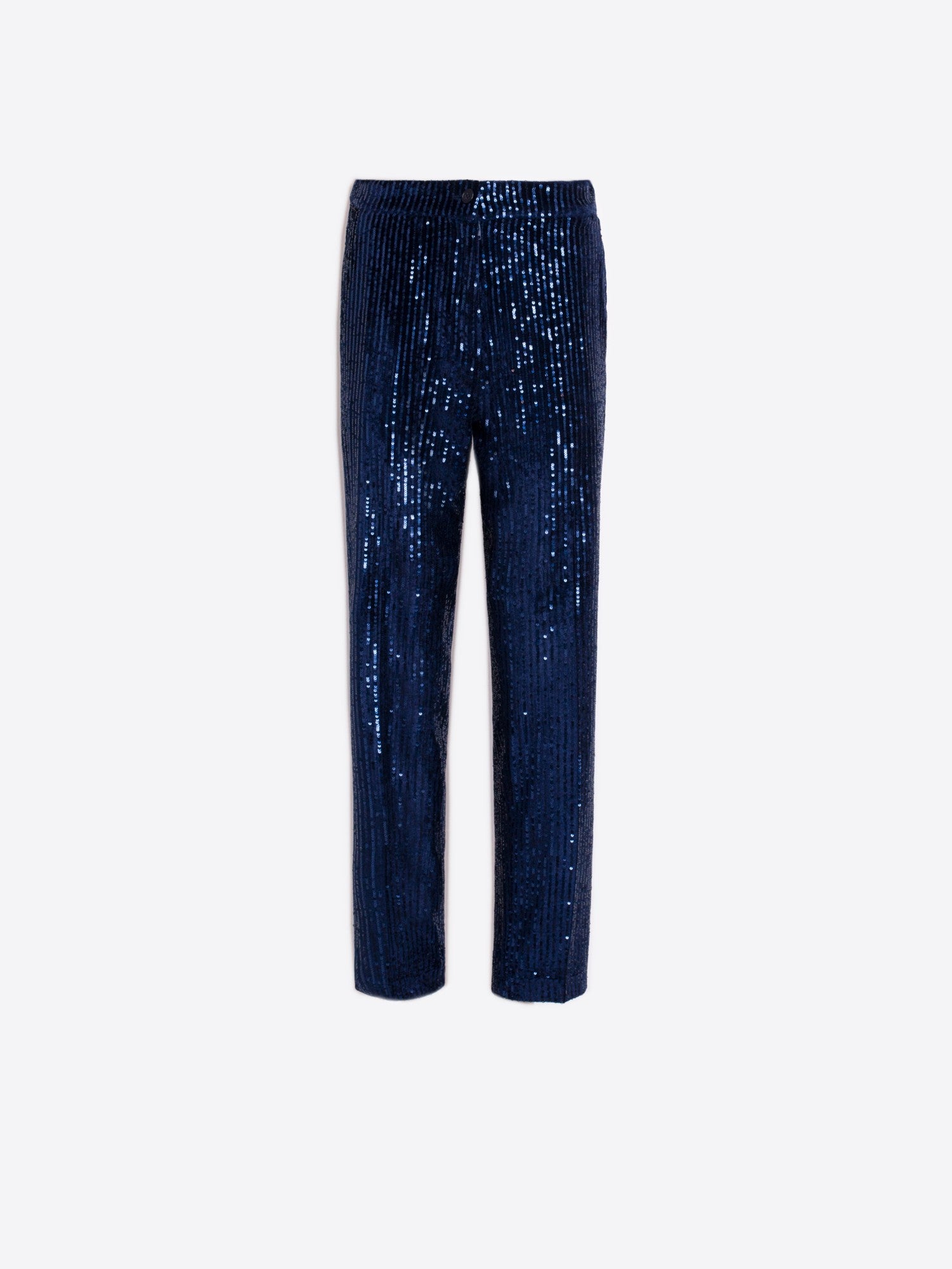 Vilagallo Tiffany Marino trousers close-up on straight-leg silhouette