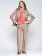 Vilagallo Camel Tailored Blazer — full-length outfit, camel jacket and trousers