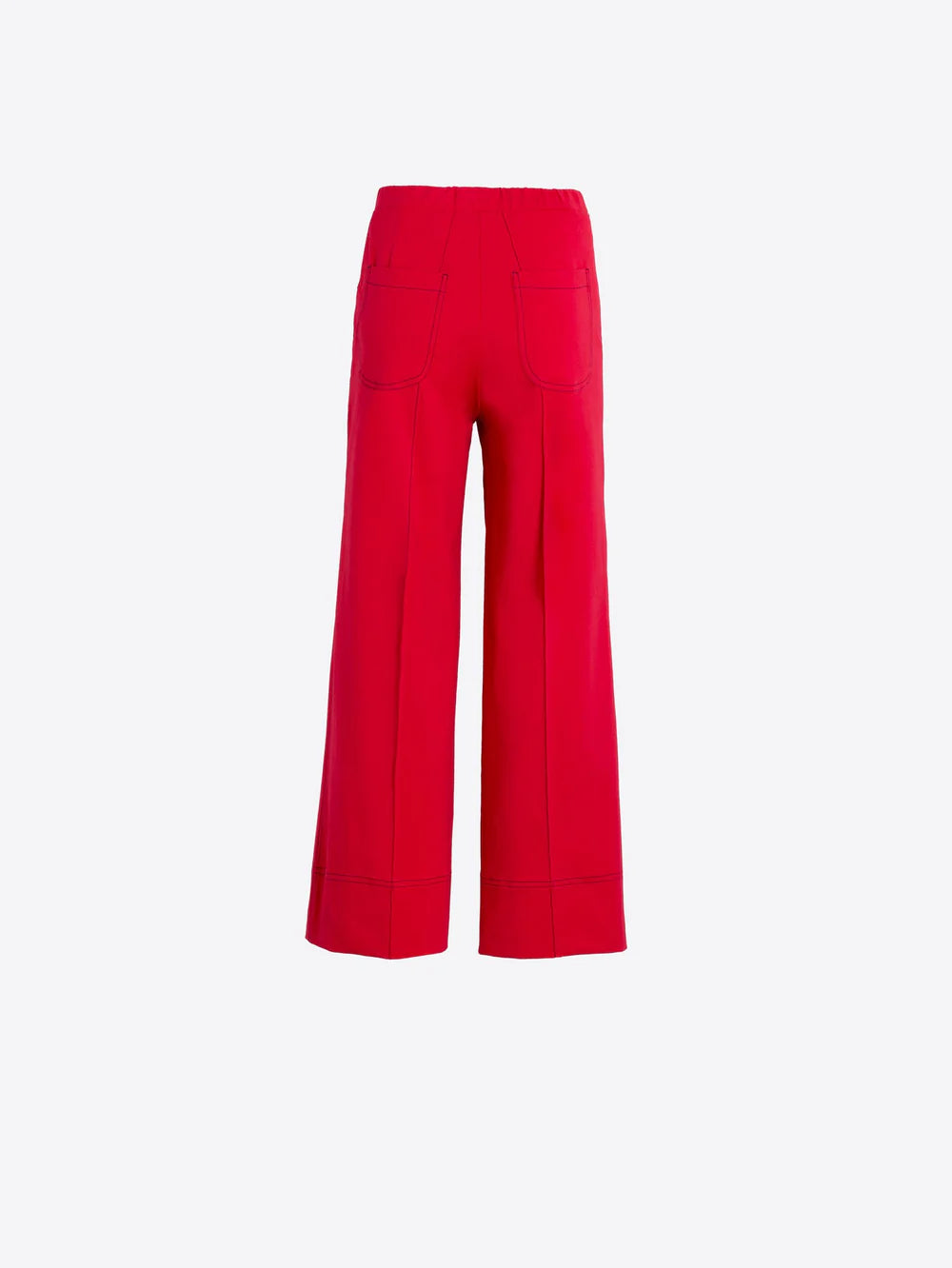 Vilagallo red wide leg trousers back view