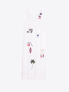 Vilagallo white sleeveless embroidered long dress
