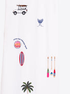 Vilagallo white surf embroidered long sleeveless dress detail