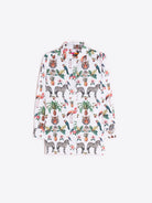 Vilagallo white tropical print shirt full product flat lay