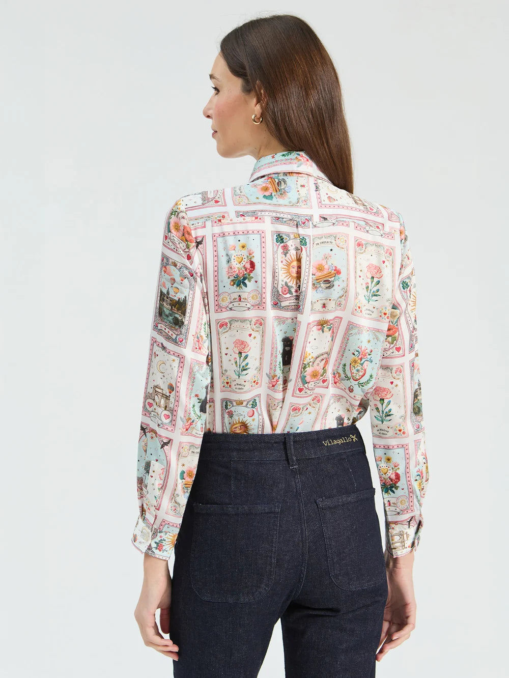 Vilagallo Madrid multicolour printed long sleeve shirt back view