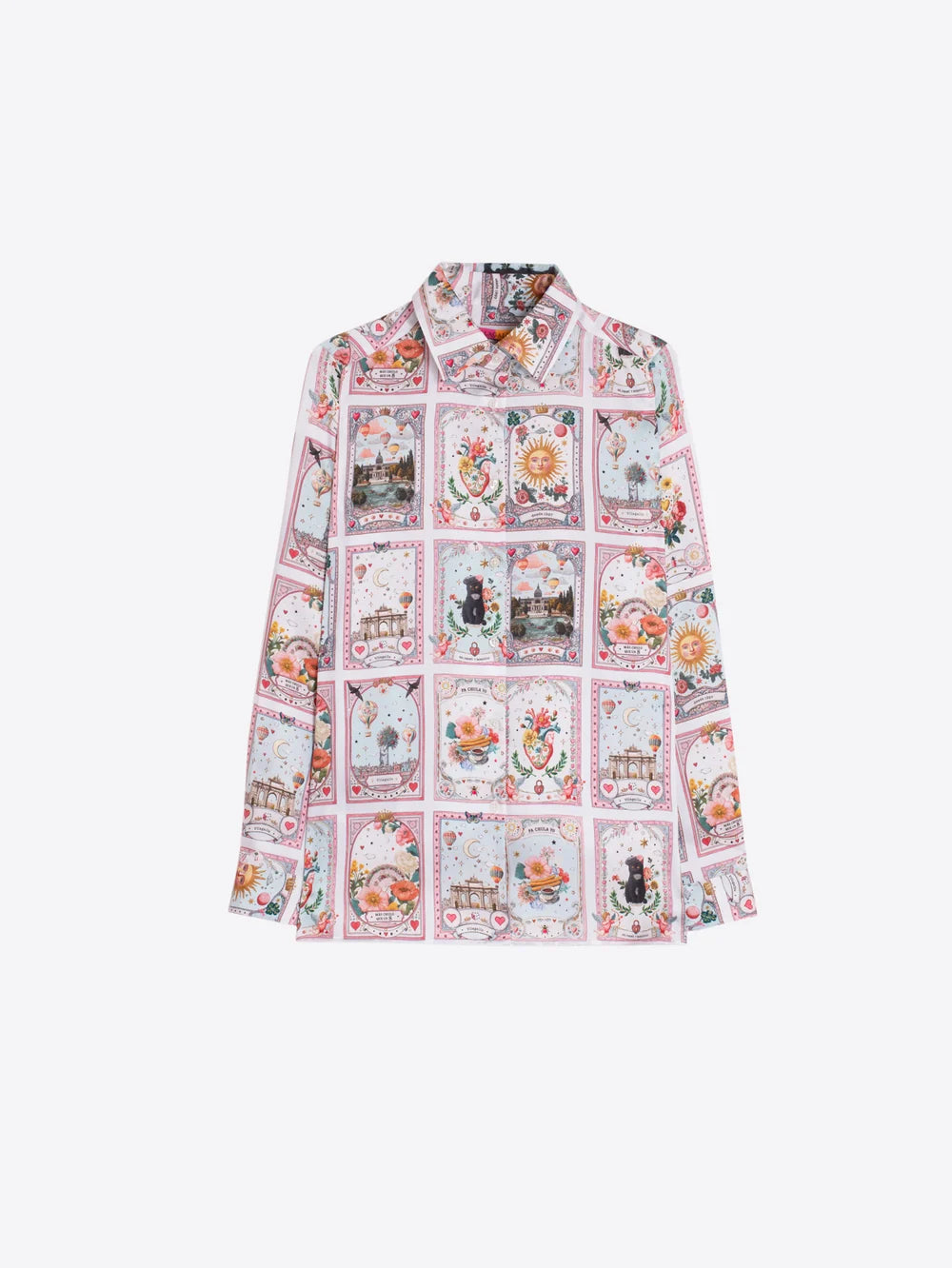 Vilagallo vintage tile print patterned shirt product view