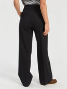Vilagallo black straight leg trousers back view