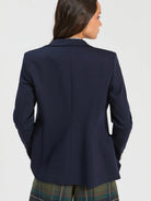 Vilagallo navy classic fit women’s blazer back view