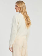 Vilagallo ecru heart cardigan – back model view