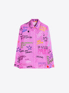 Vilagallo pink graphic print silk shirt product view