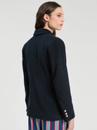 Vilagallo navy tailored blazer back view