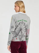 Vilagallo grey graffiti jumper back view with Ferris wheel illustration