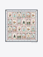 Vilagallo Madrid illustrated card print square silk scarf full view