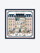 Vilagallo Parisian hotel and city scene print square silk scarf
