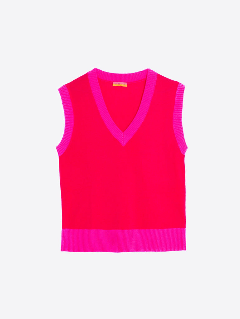 Vilagallo Amy Pink Wool Tank Top