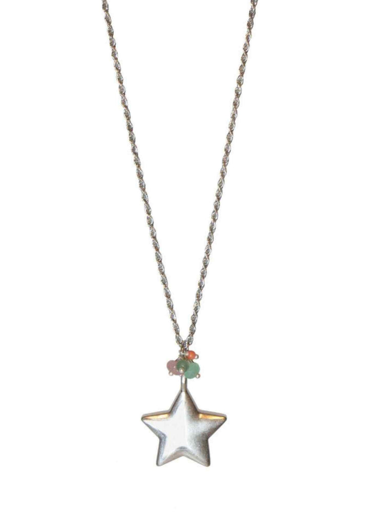 Hultquist Silver Beaded Star Necklace