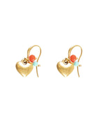 Hultquist Gold Beaded Heart Earrings