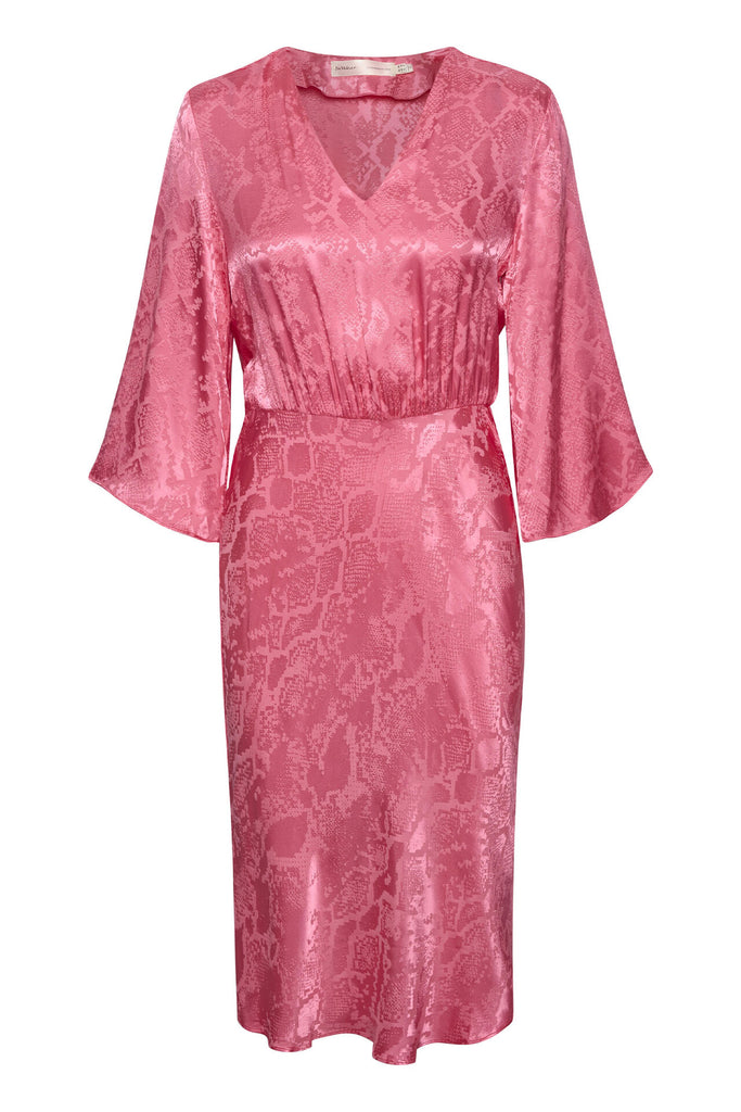  Inwear Dulean Pink Satin Animal Print Dress