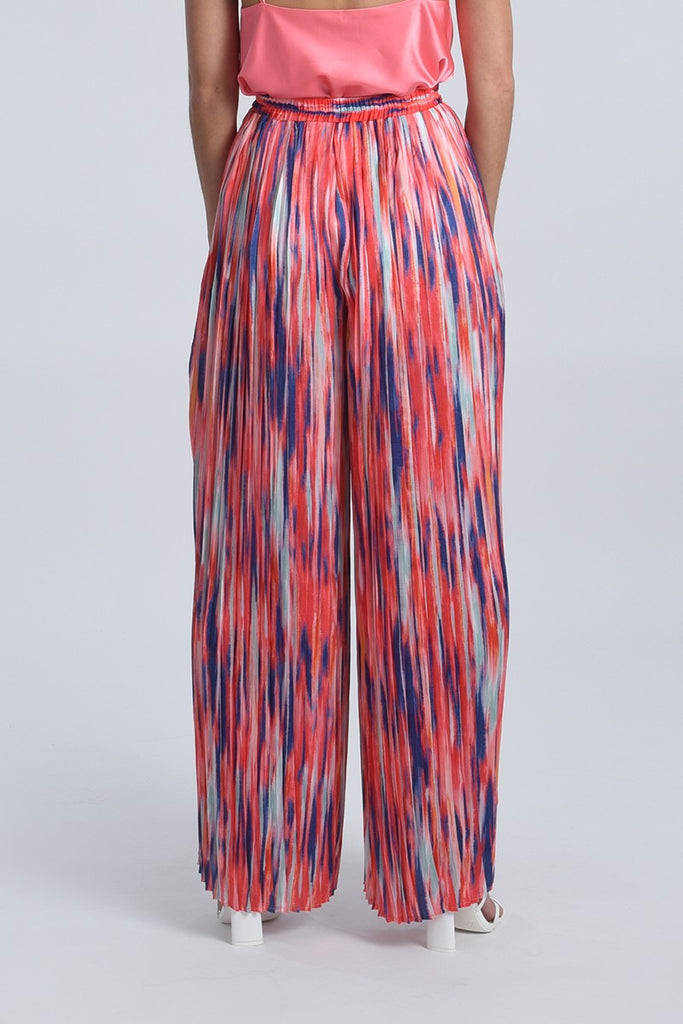 Molly Bracken Pink High Waisted Palazzo Trousers With Pockets