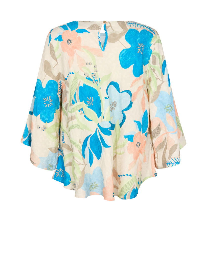 Mos Mosh Ewi Botanic Birch Loose Fit Blouse With Keyhole Back