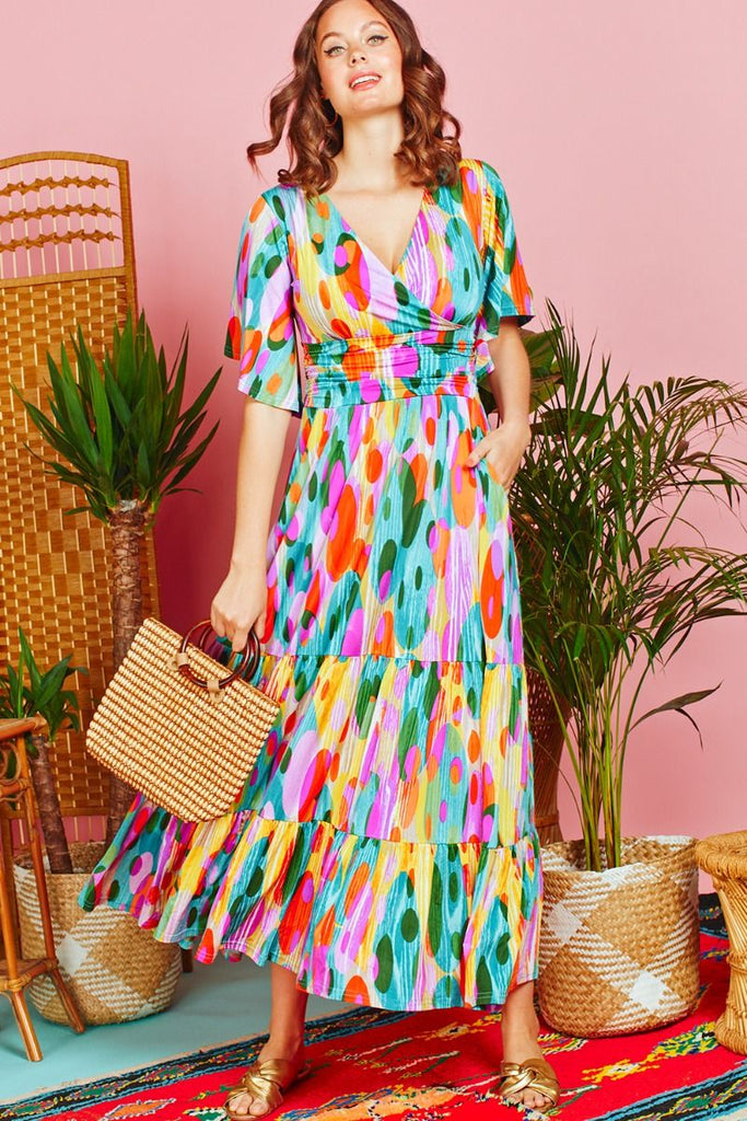 Onjenu Tilly Multi-Colour Tiered Maxi Dress