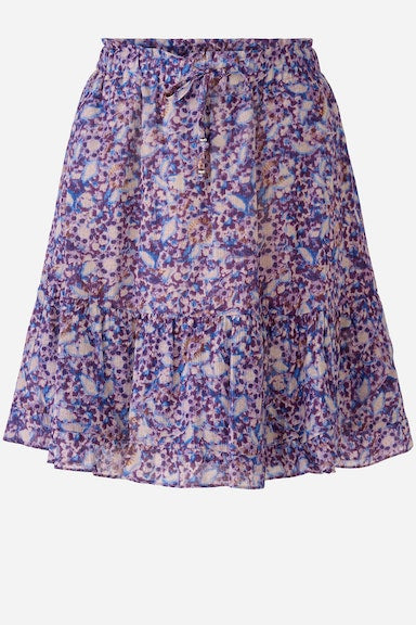Oui Lilac Floral Print Layer Skirt With Pockets