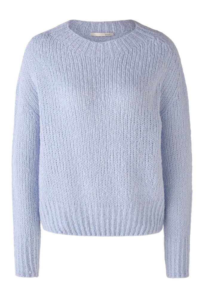 Oui Seamless Knitted Jumper In Blue
