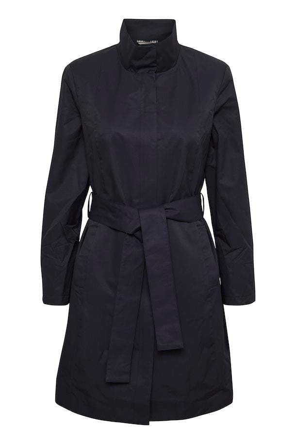 Navy belted cheap coat womens