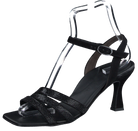 Paul Green Black Sparkly Strap Sandals With Kitten Heel