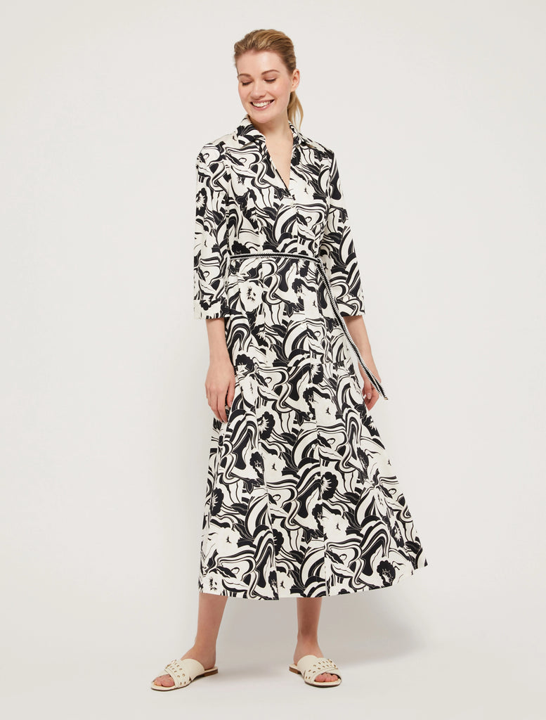Penny Black Laminato Black/White Print Shirt Dress