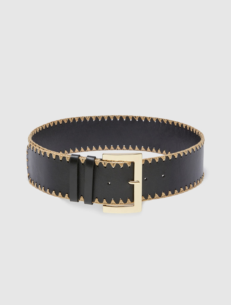Penny Black Lorelei Leather Belt With Sitching - Black