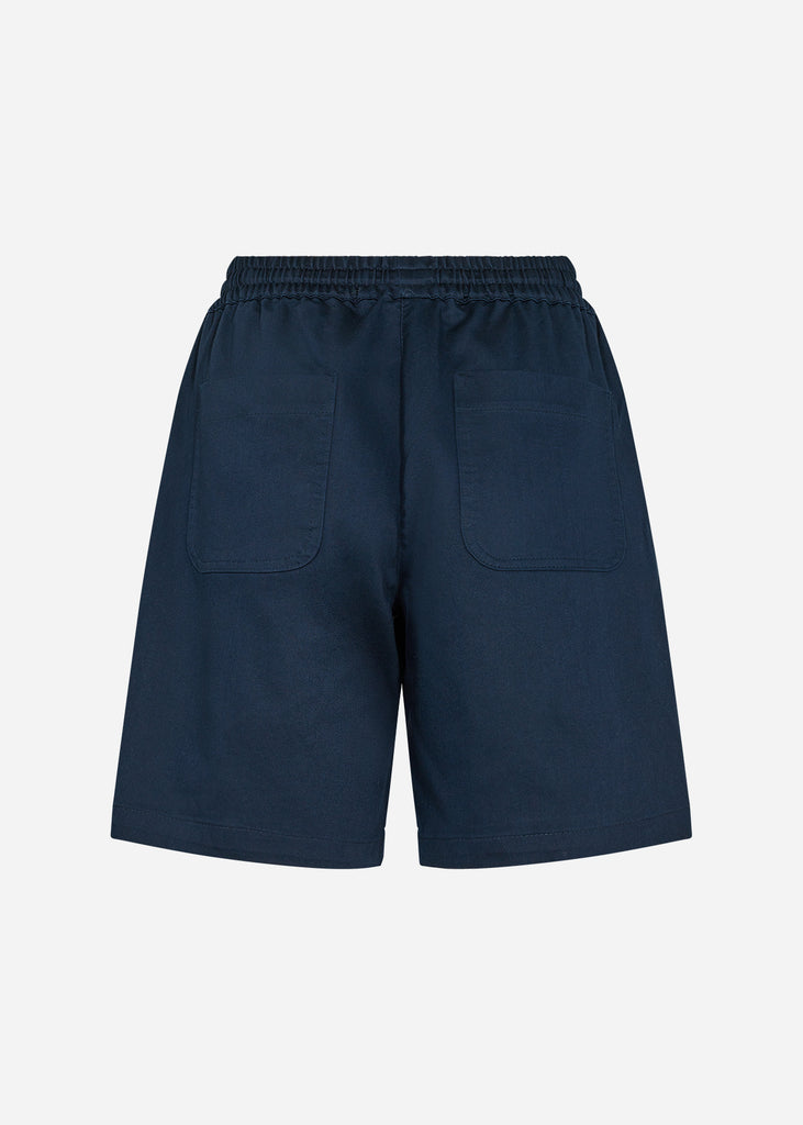 Soyaconcept Akila Relaxed Fit Navy Shorts From Back
