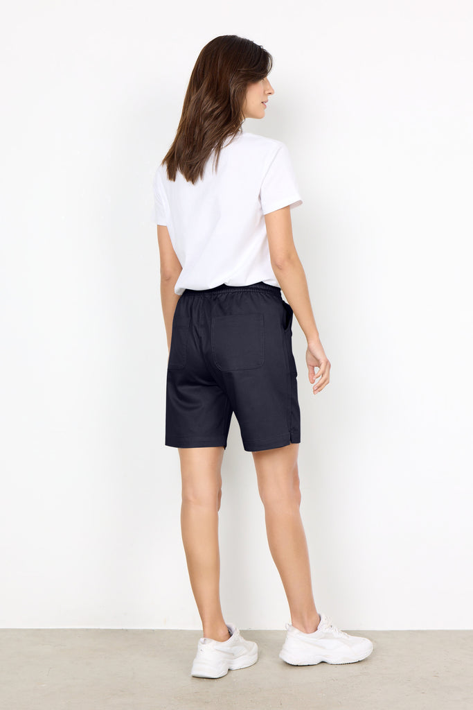 Soyaconcept Akila Navy Relaxed Fit Shorts - Back