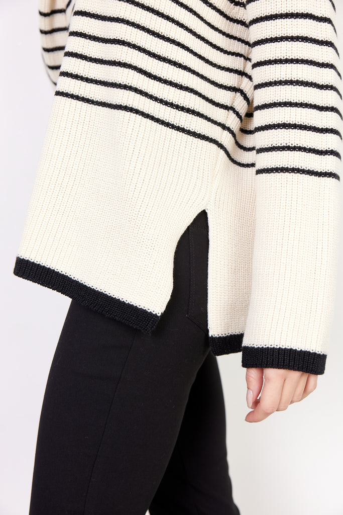 Soyaconcept Julia Cream/Black Stripe Loose Fit Jumper 